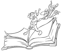 A coloring page of simsala grimm
